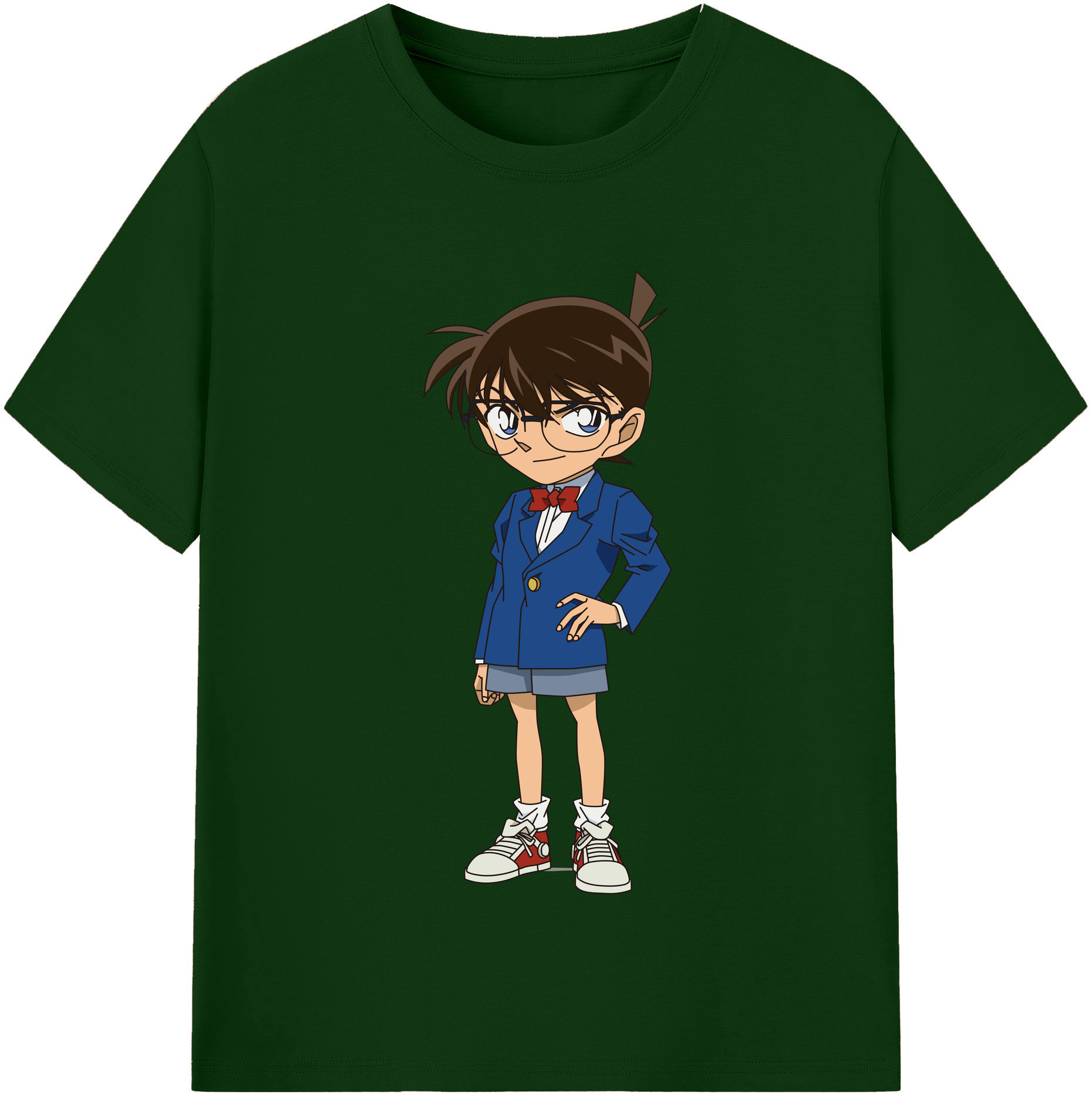 （画像用） 名探偵コナン 江戸川 コナン Detective Conan Conan Edogawa 綿100％半袖Tシャツ（フロントプリント）